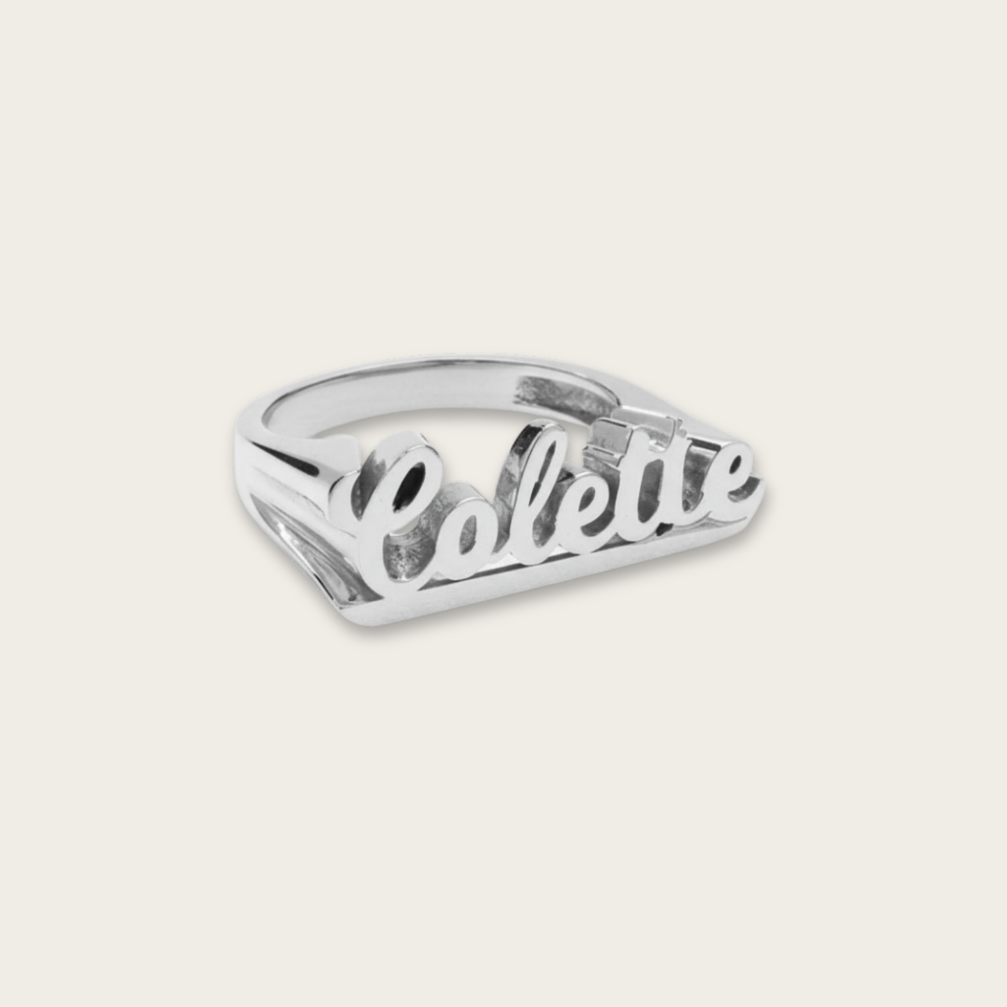 Elegant Custom Name Ring - Gold-Plated or Rhodium-Plated Sterling Silver