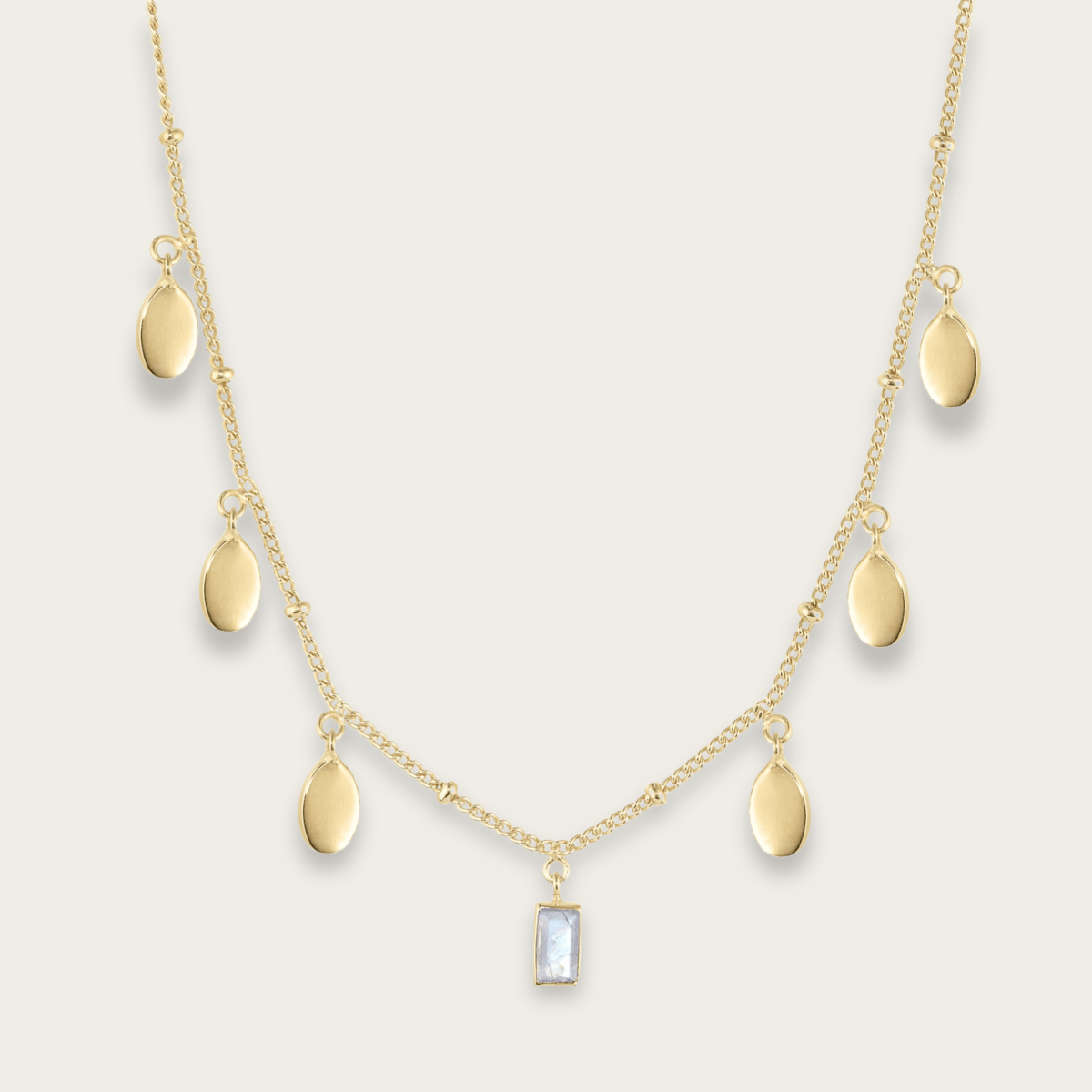 Petal Moonstone Gold Necklace