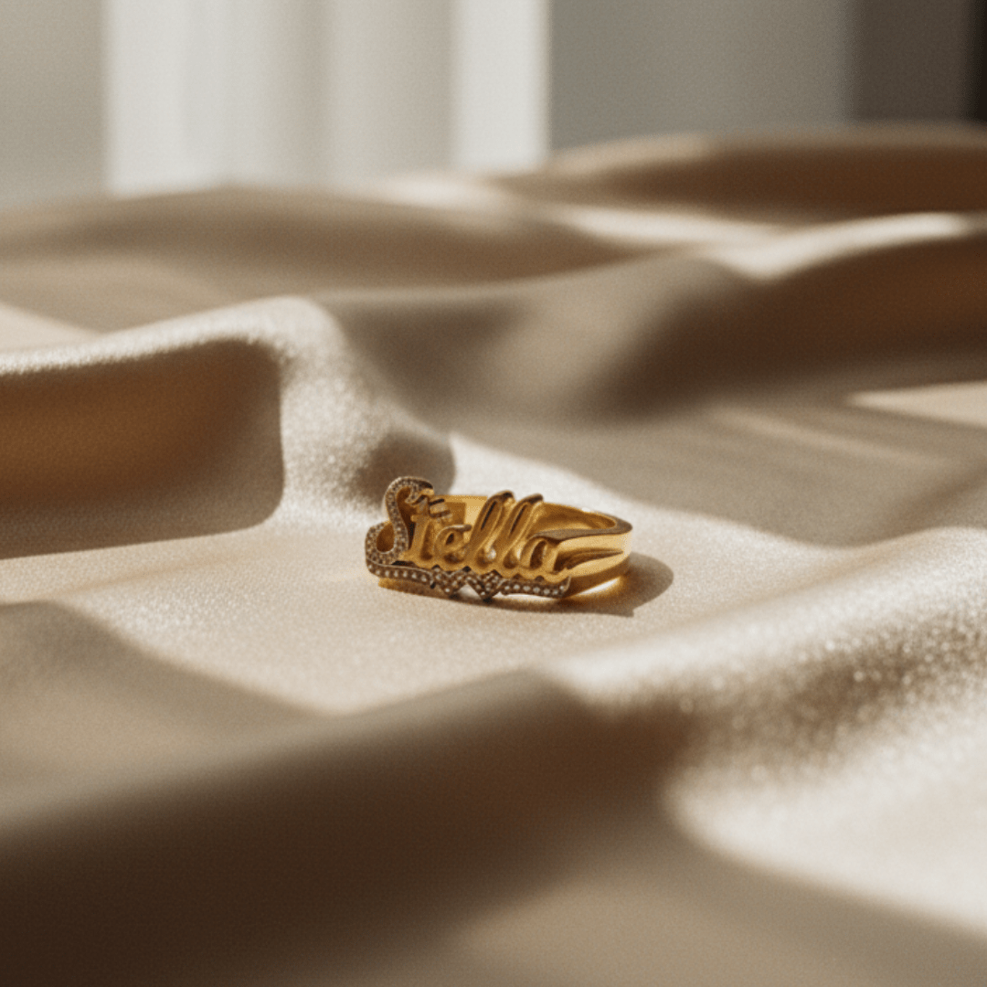 Elegant Custom Double Heart Name Ring - Personalized Jewelry Gift for Special Occasions