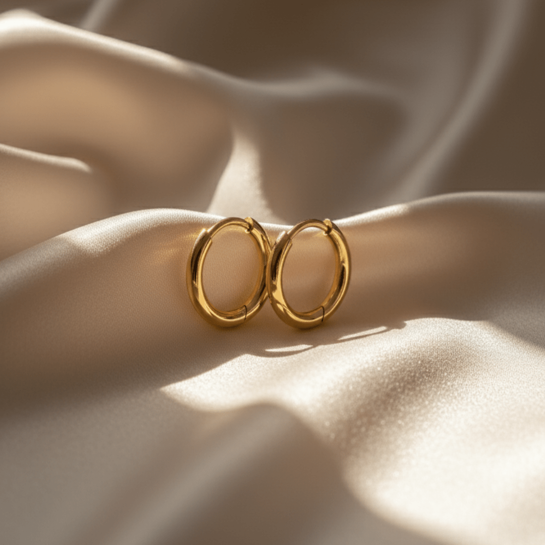 Elegant Huggie Hoop Earrings - Gold Coated Stainless Steel Gold Hoops