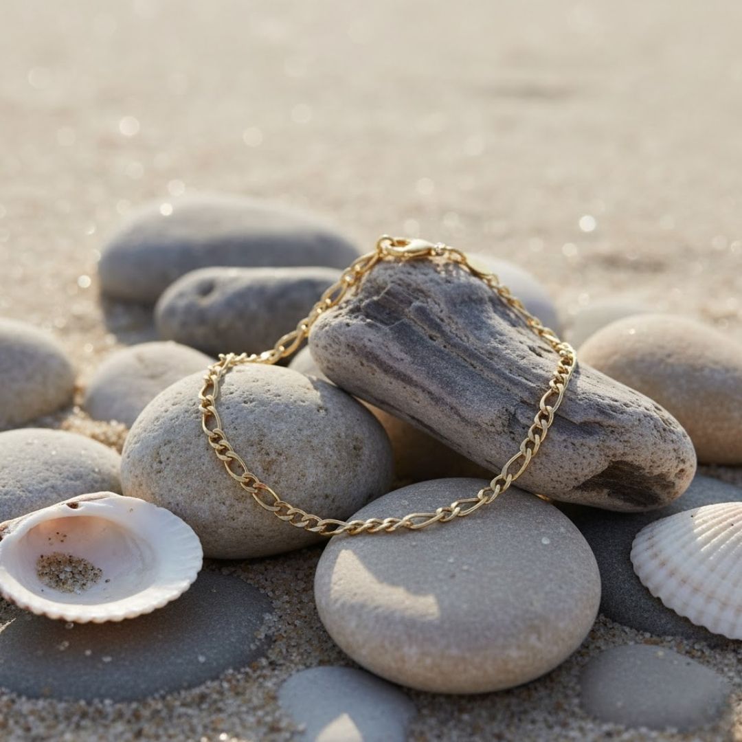 Elegant Mini Figaro Gold Bracelet