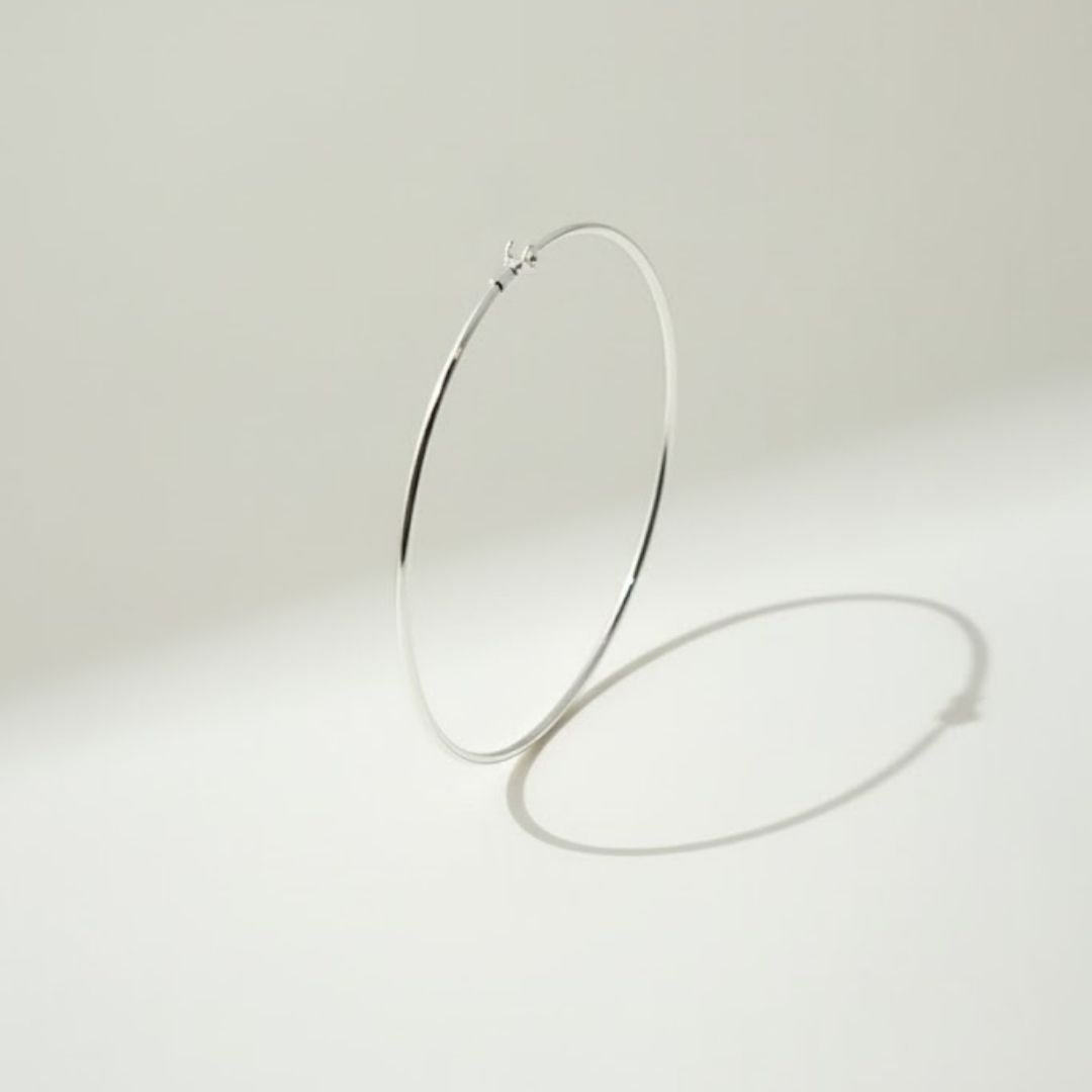 Elegant Thin Large Gold Hoop Earrings - Gold Plated - Stylish Accessory