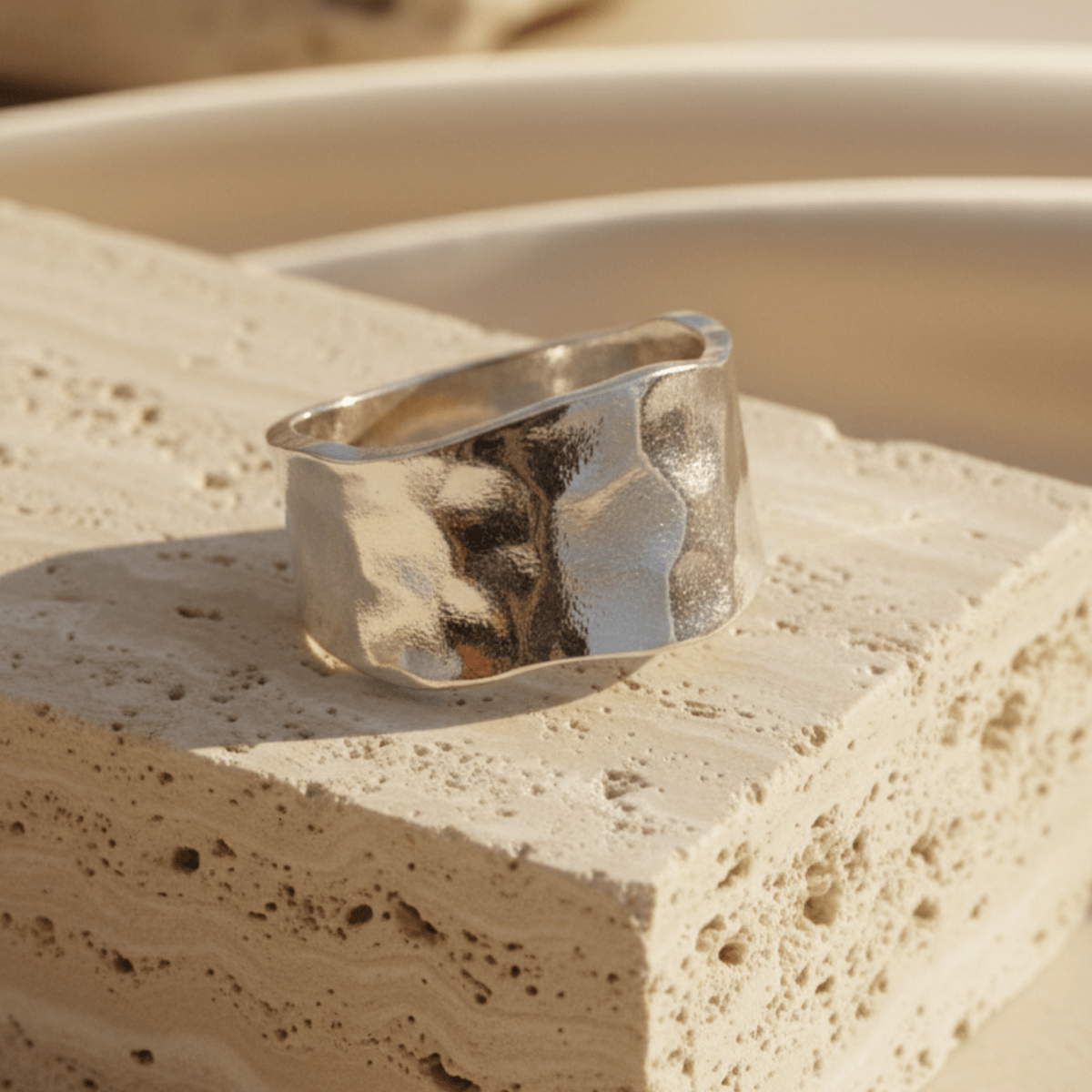 Golden Hour Gold Silver Band Ring