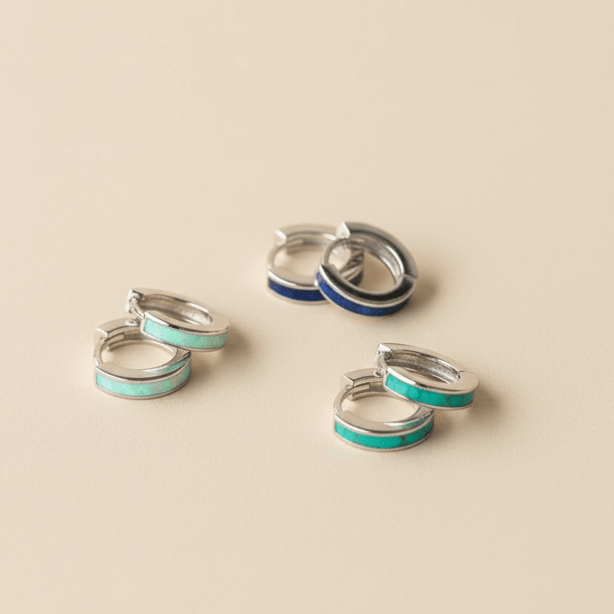 Ocean Hue Huggies Earrings