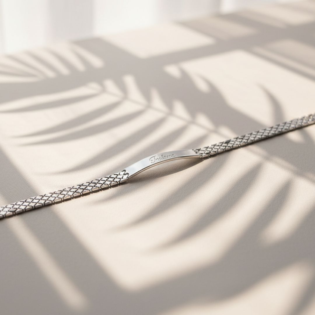 Personalized Engraveable ID Bracelet - Gold or Rhodium Plated, Handmade