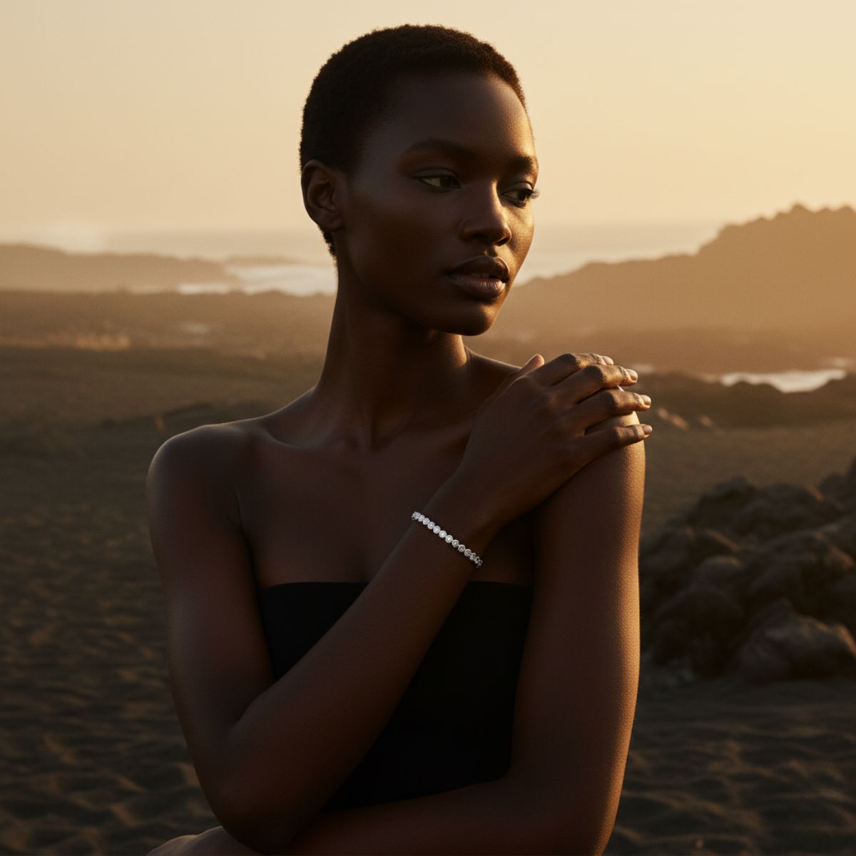 Sea Spray Silver Gold Tennis Bracelet