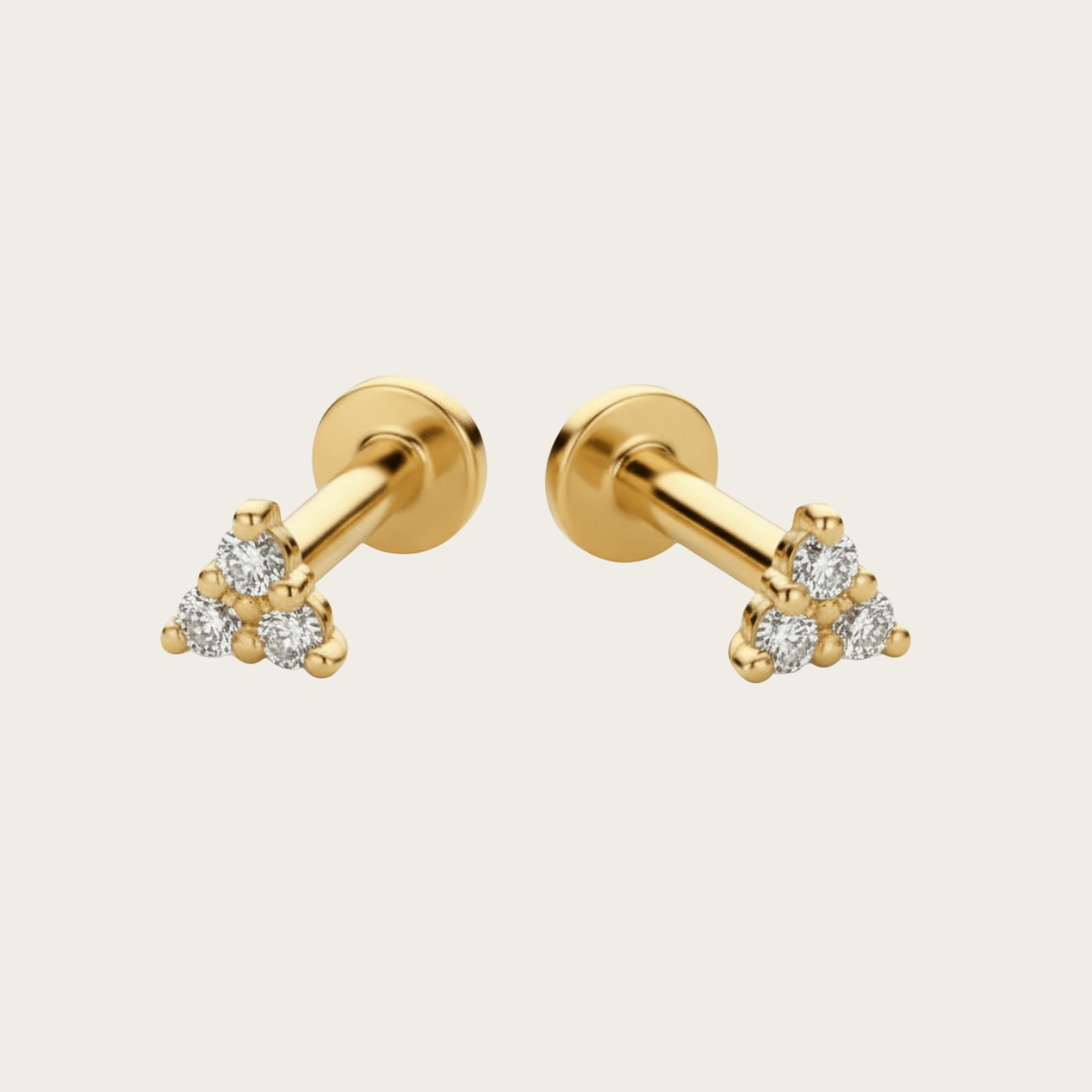 Sunken Peak Gold Stud Earring