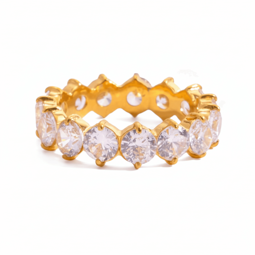 Anillos apilables CZ en forma de redondo, rectangular, corazón y lágrima