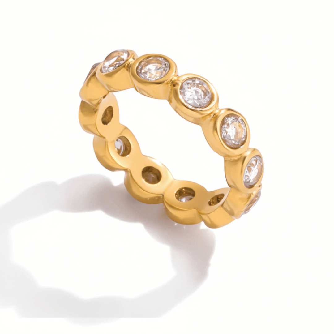 Anillos apilables CZ en forma de redondo, rectangular, corazón y lágrima