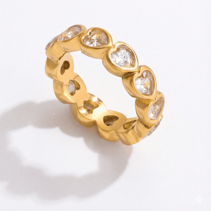 Anillos apilables CZ en forma de redondo, rectangular, corazón y lágrima