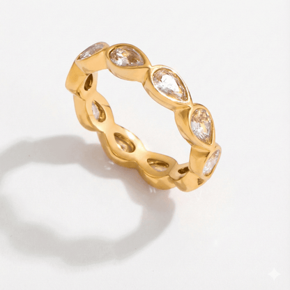 Anillos apilables CZ en forma de redondo, rectangular, corazón y lágrima