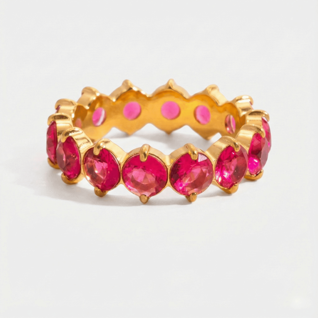 Anillos apilables CZ en forma de redondo, rectangular, corazón y lágrima