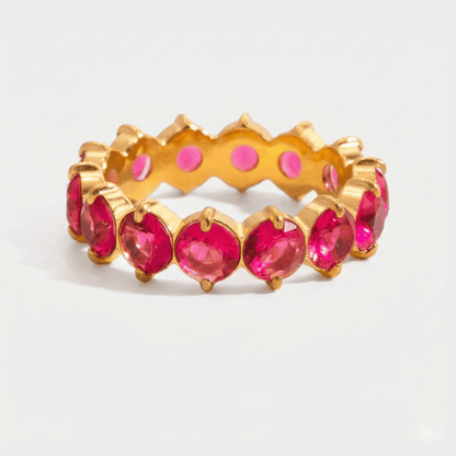 Anillos apilables CZ en forma de redondo, rectangular, corazón y lágrima