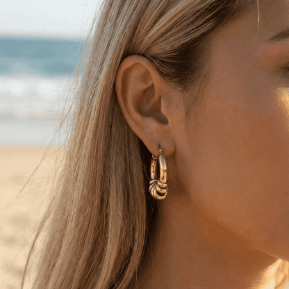 Pendientes de Aro Múltiple Móviles – Aros Huggie Modernos y Sin Deslustre