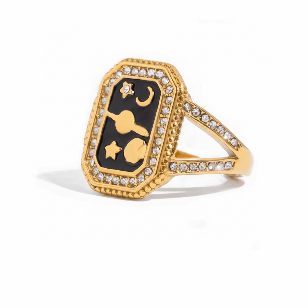 Anillo Ajustable de Encanto Cuadrado de Esmalte Estilo Y2K