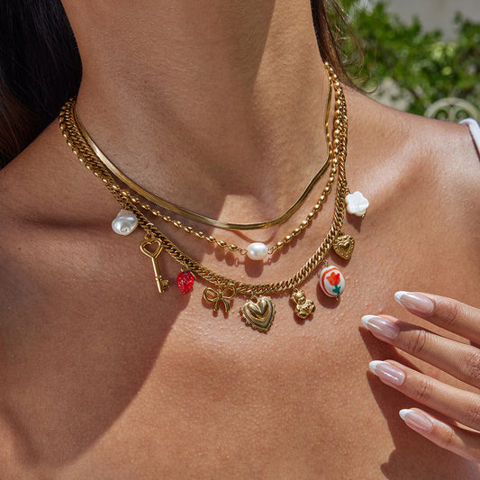 Collar Ocean Charm – Encanto de Corazón, Concha, Perla y Verano