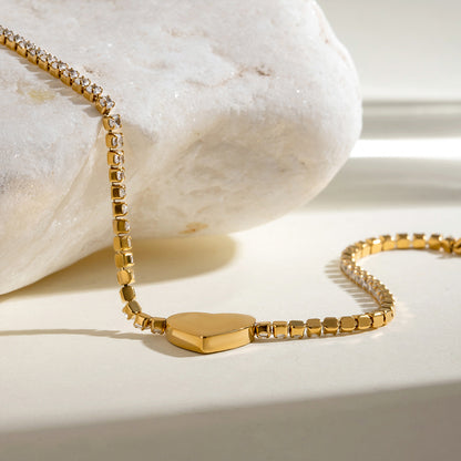 Pulsera Tenis con Corazón de Concha