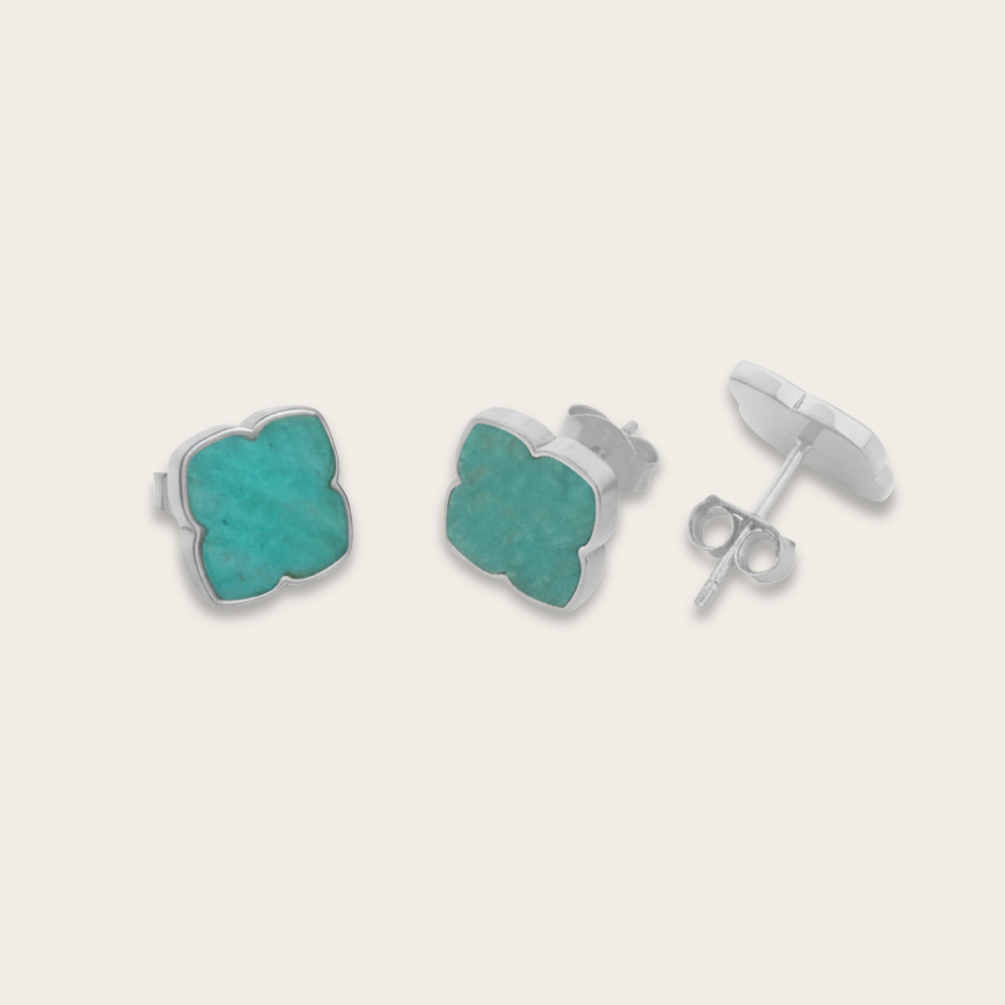 Aqua Gold and Silver Earrings