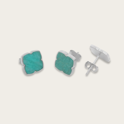 Aqua Gold and Silver Earrings