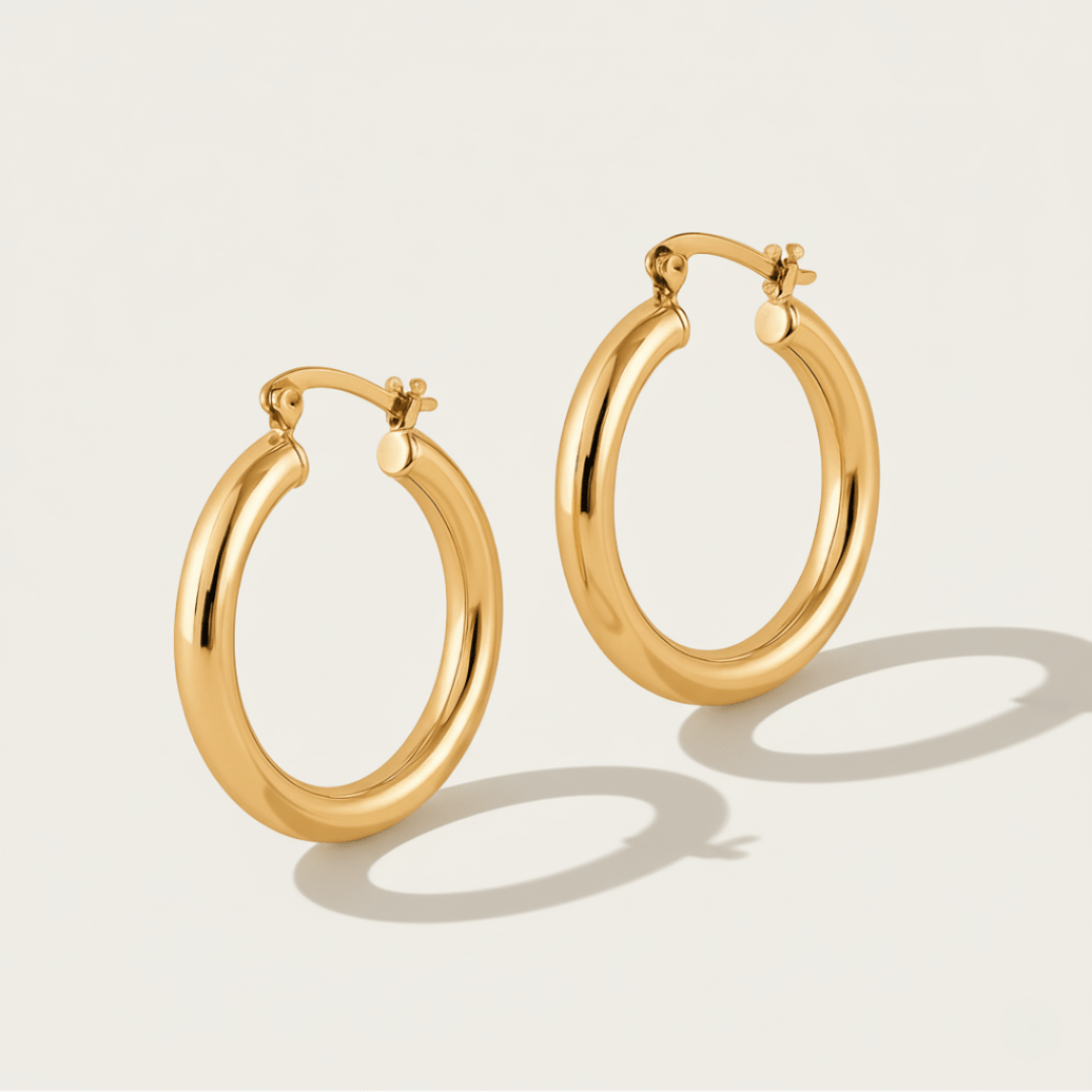 Arc Medium Gold and Silver Hoops