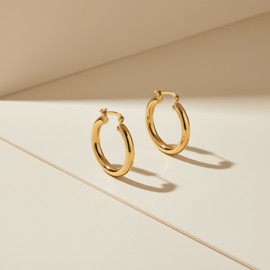 Arc Medium Gold and Silver Hoops