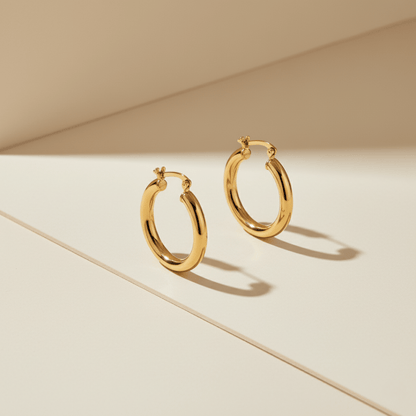Arc Medium Gold and Silver Hoops
