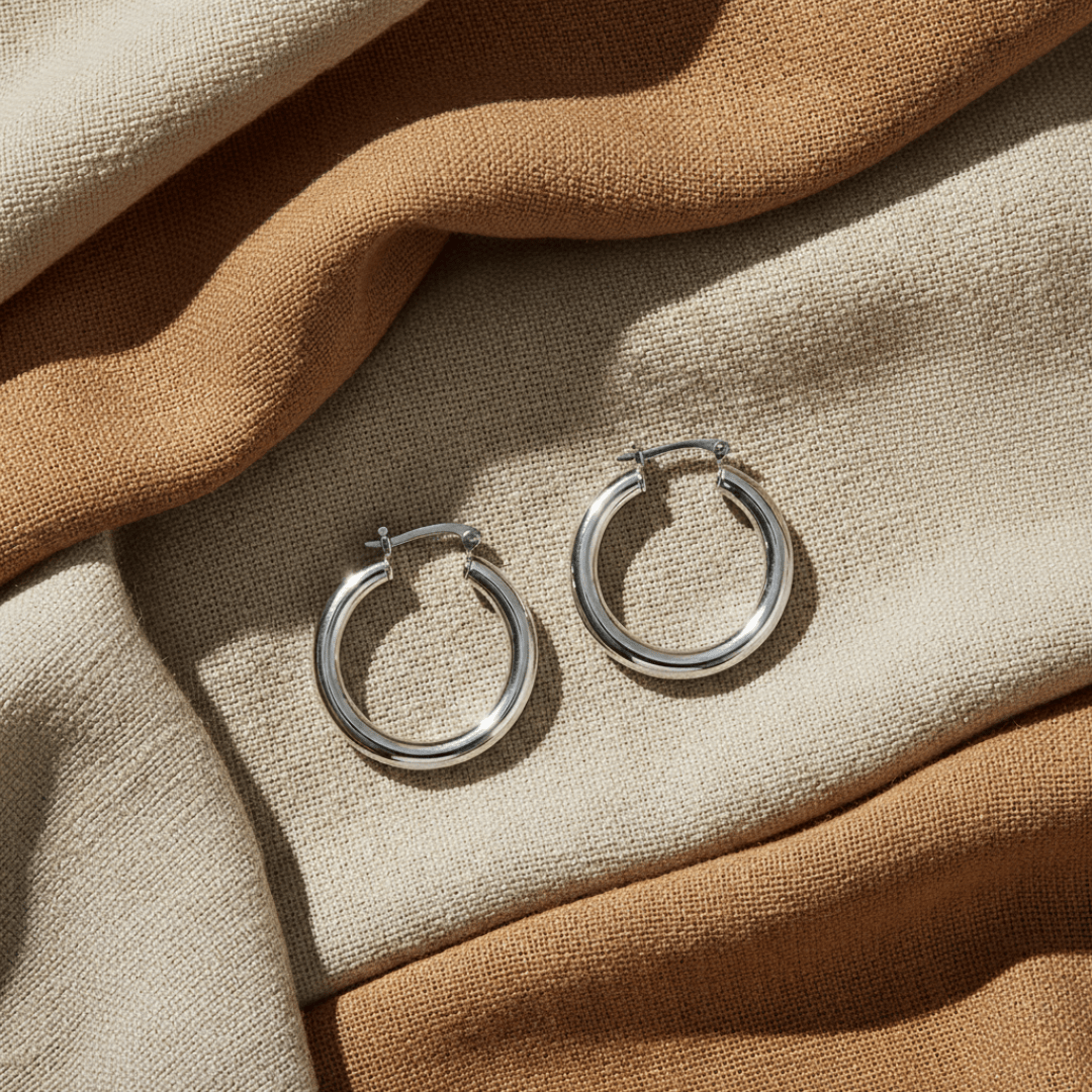 Arc Medium Gold and Silver Hoops