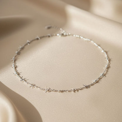 Sun-Spun Silver Gold Choker Necklace