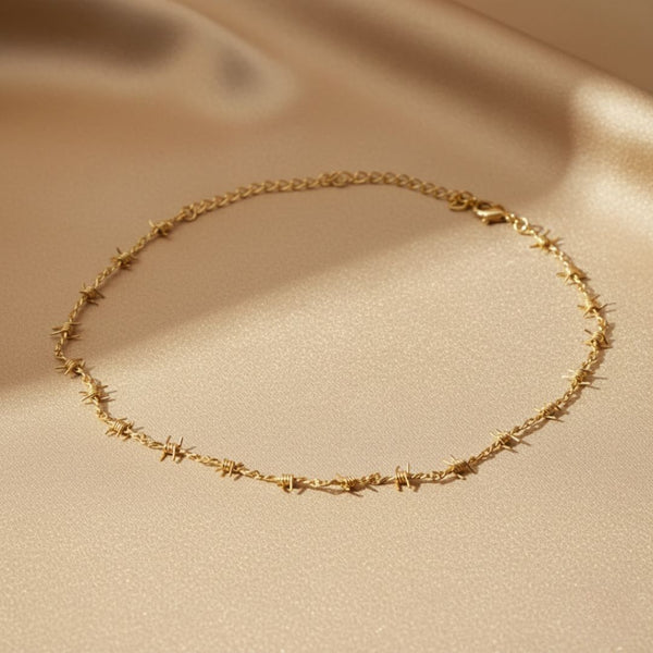 Sun-Spun Silver Gold Choker Necklace