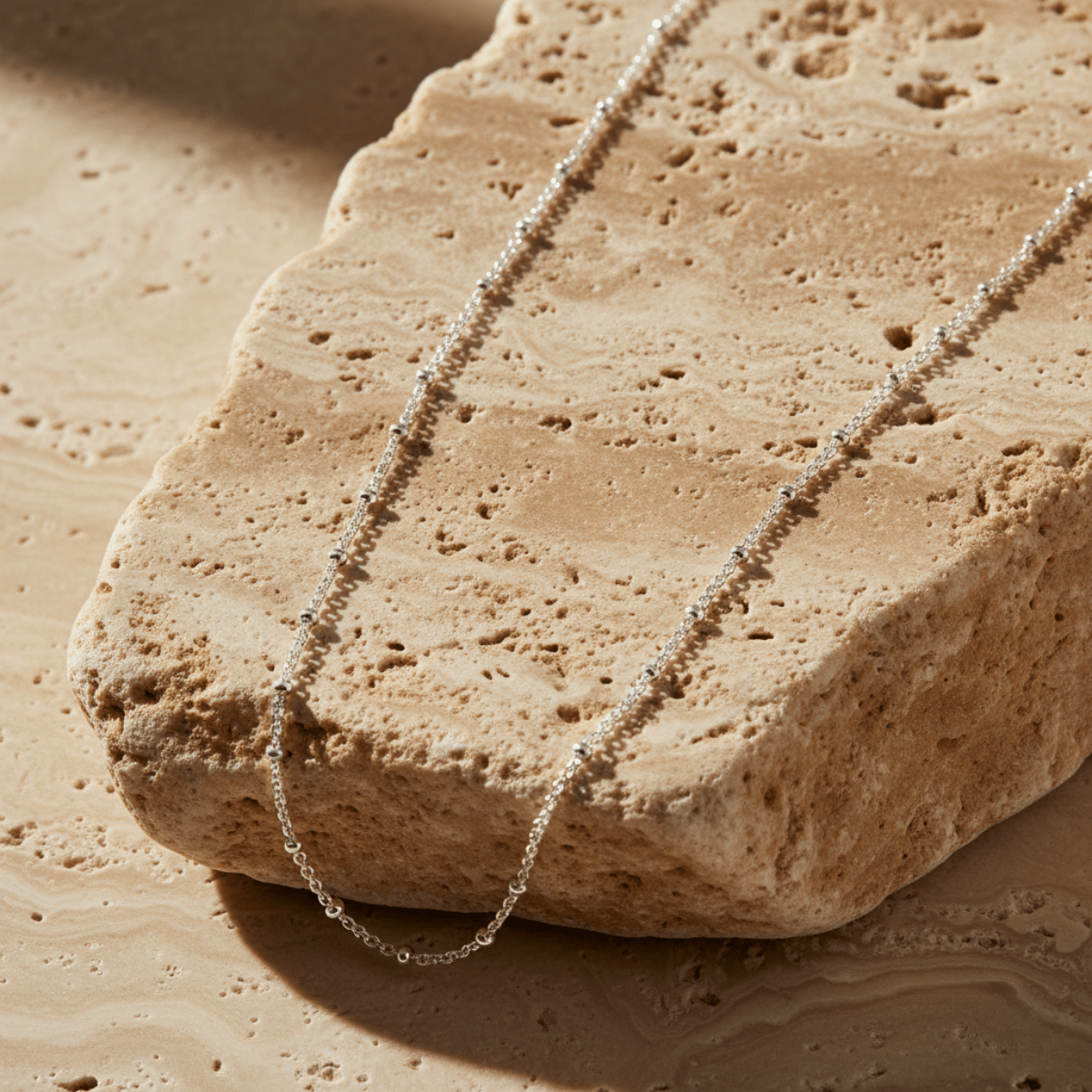 Gilded Seashore Silver Gold Beaded Necklace