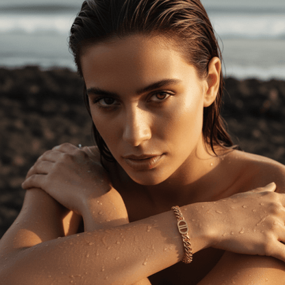 Bold Stainless Steel Bracelet - Adjustable Waterproof Jewelry for All Occasions