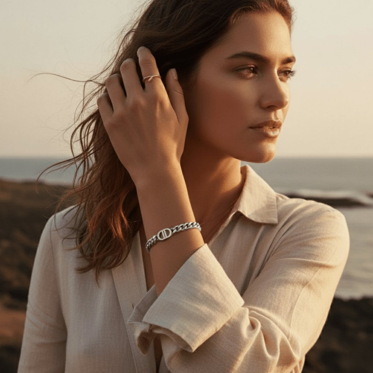 Bold Stainless Steel Bracelet - Adjustable Waterproof Jewelry for All Occasions