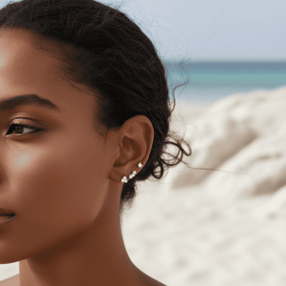 Celestial Cluster Gold Silver Earrings