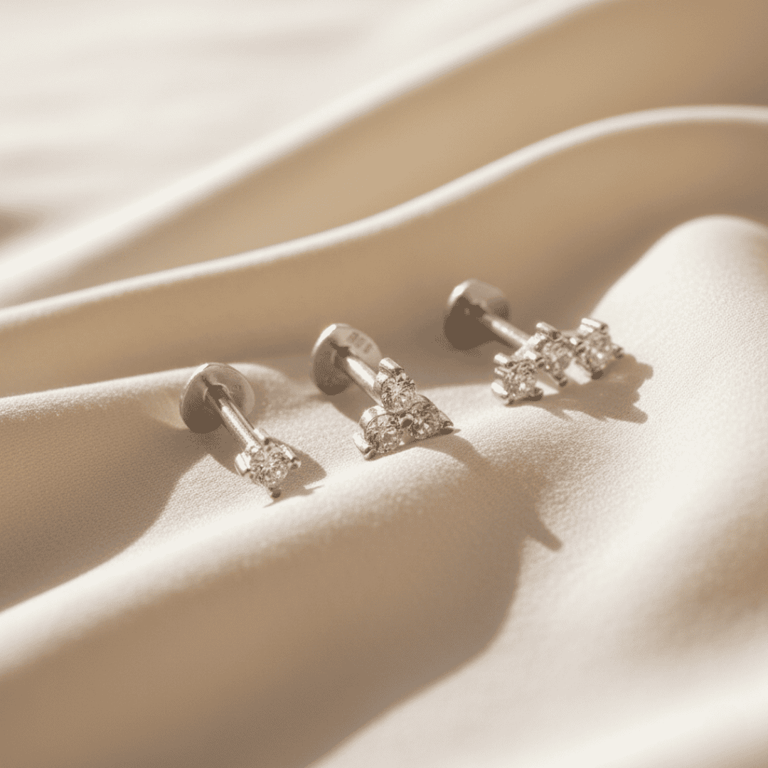 Celestial Cluster Gold Silver Earrings