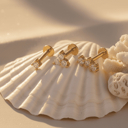 Celestial Cluster Gold Silver Earrings