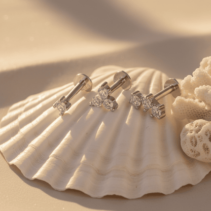 Celestial Cluster Gold Silver Earrings