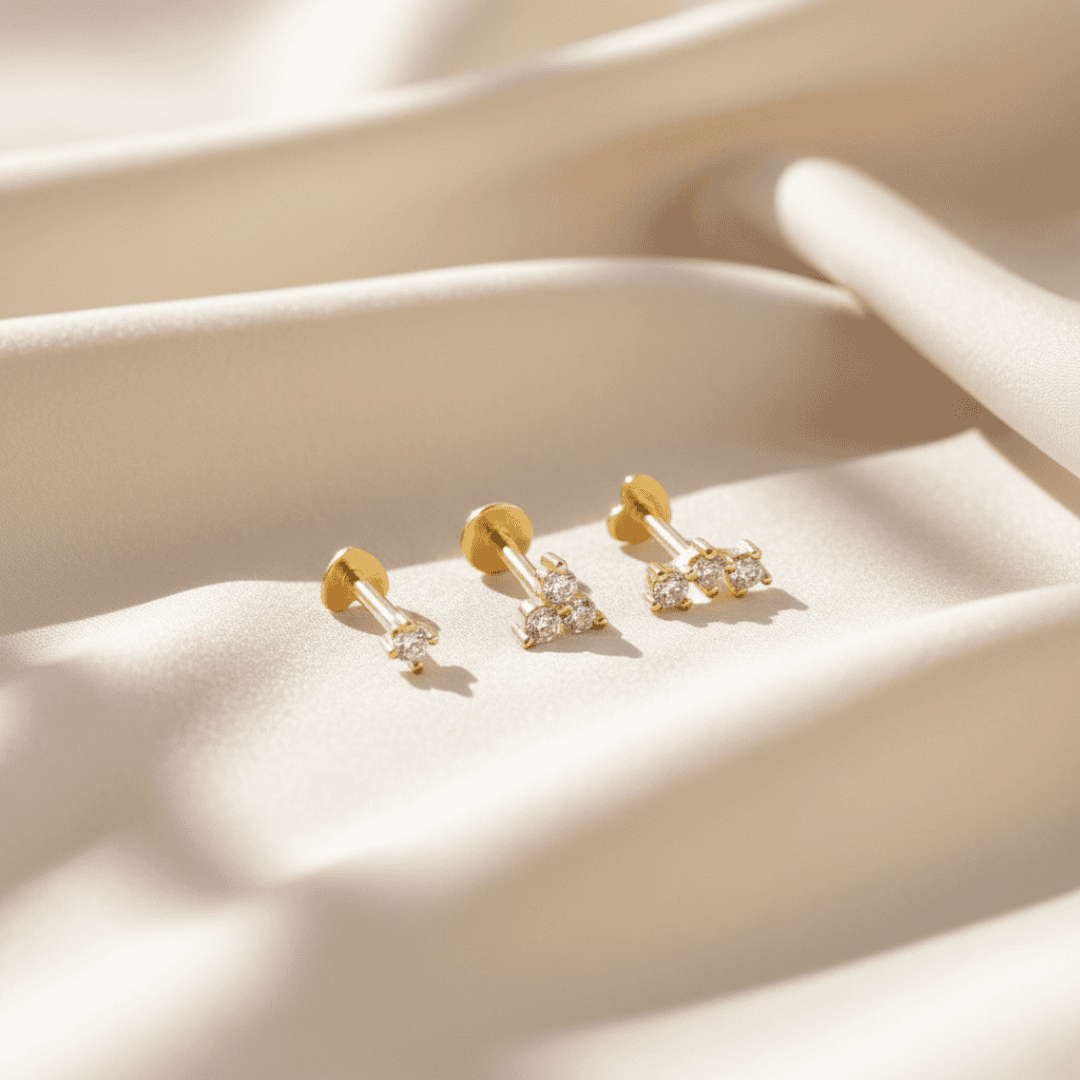 Celestial Cluster Gold Silver Earrings