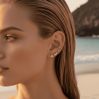 Celestial Cluster Gold Silver Earrings