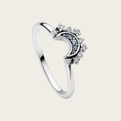 Sunrise Gold Sun Ring and Night Silver Moon Ring