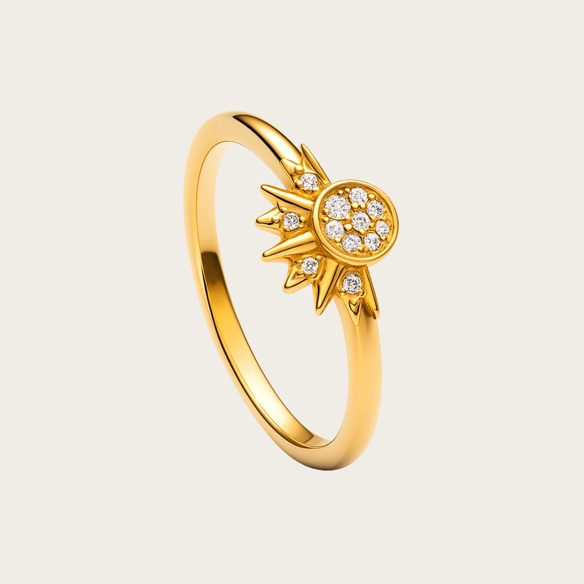 Sunrise Gold Sun Ring and Night Silver Moon Ring