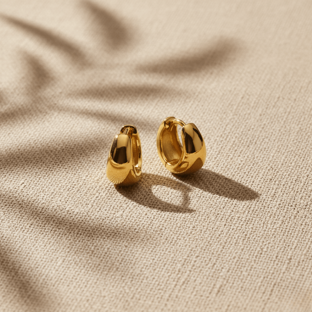Tidal Flow Gold Mini Hoop Earrings