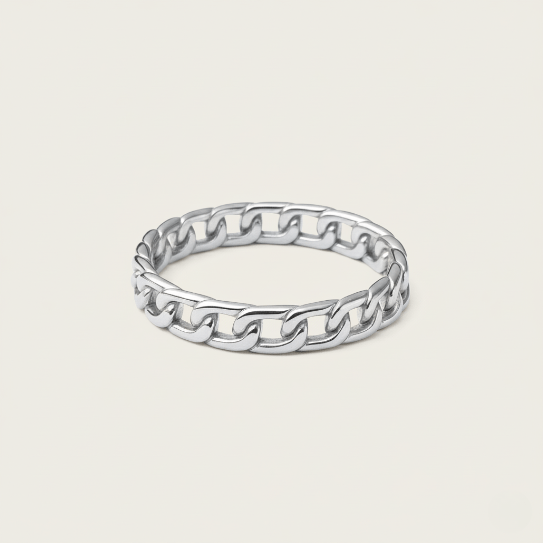Coastal Anchor Link Gold Silver Ring