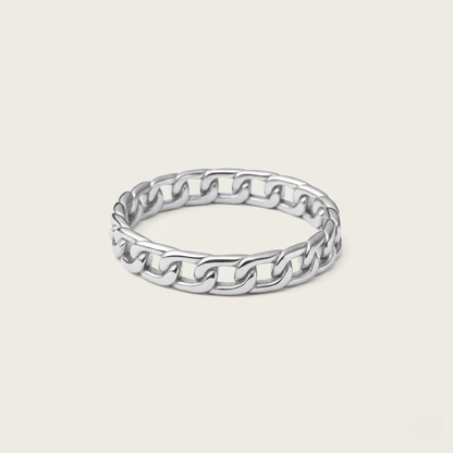 Coastal Anchor Link Gold Silver Ring