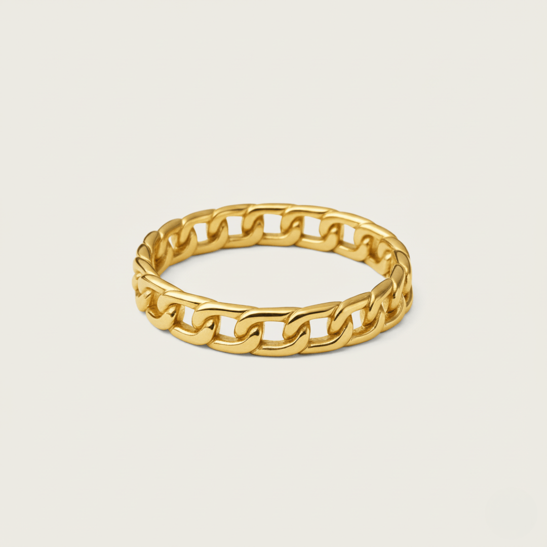 Coastal Anchor Link Gold Silver Ring