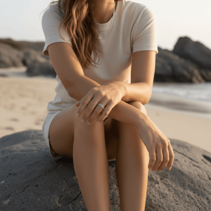 Coastal Anchor Link Gold Silver Ring