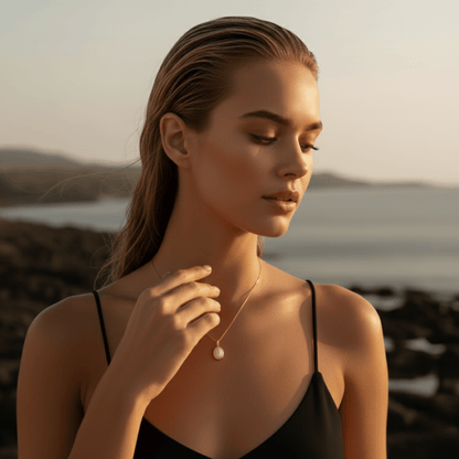 Coastal Moonstone Gold Necklace