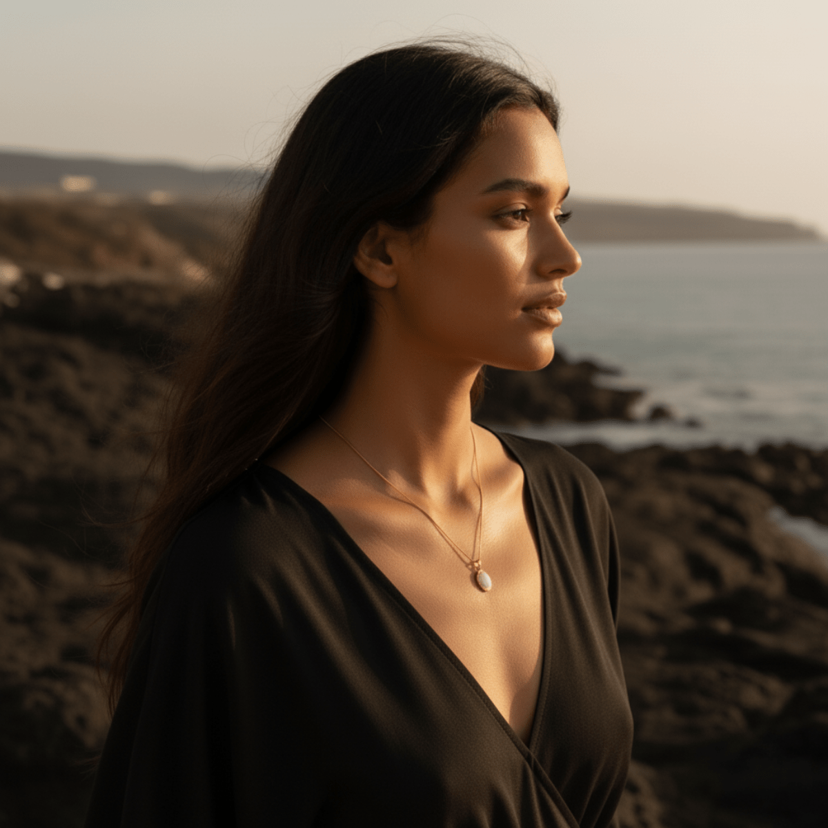 Coastal Moonstone Gold Necklace