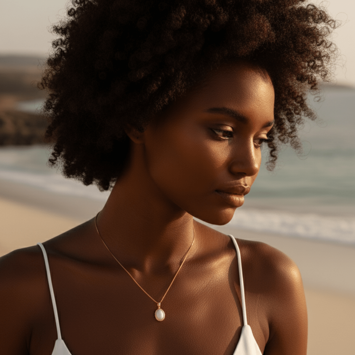 Coastal Moonstone Gold Necklace