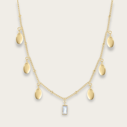 Petal Moonstone Gold Necklace