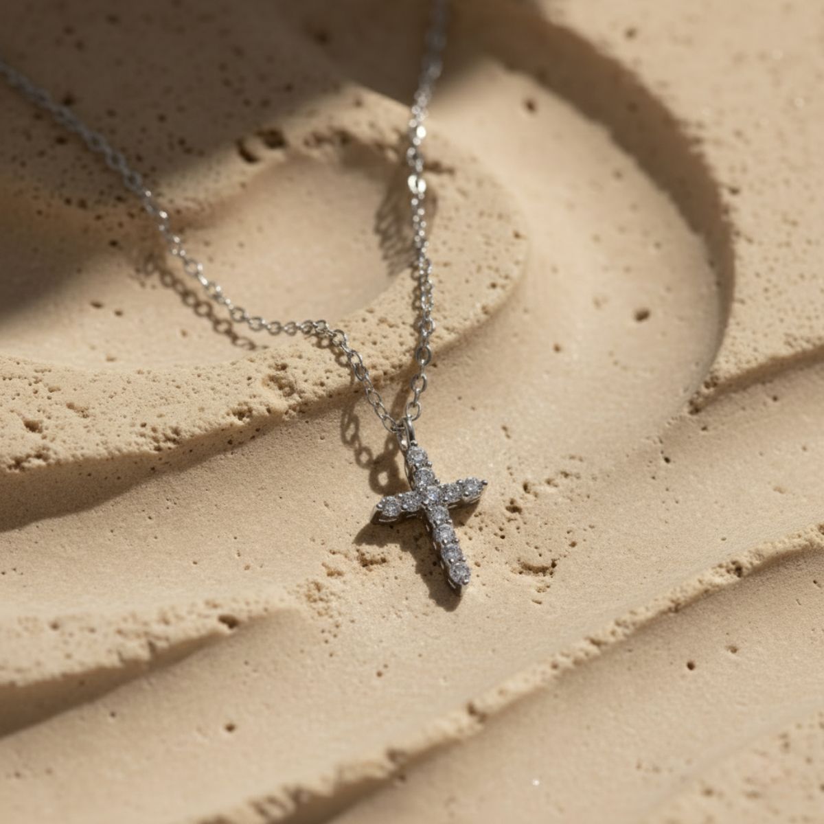 Serene Cross Pendant Gold Silver Necklace